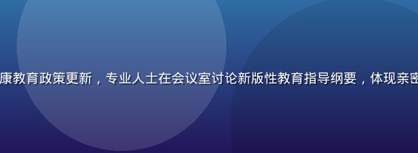 2026年中国性健康教育政策更新，专业人士在会议室讨论新版性教育指导纲要，体现亲密关系教育的政策进展
